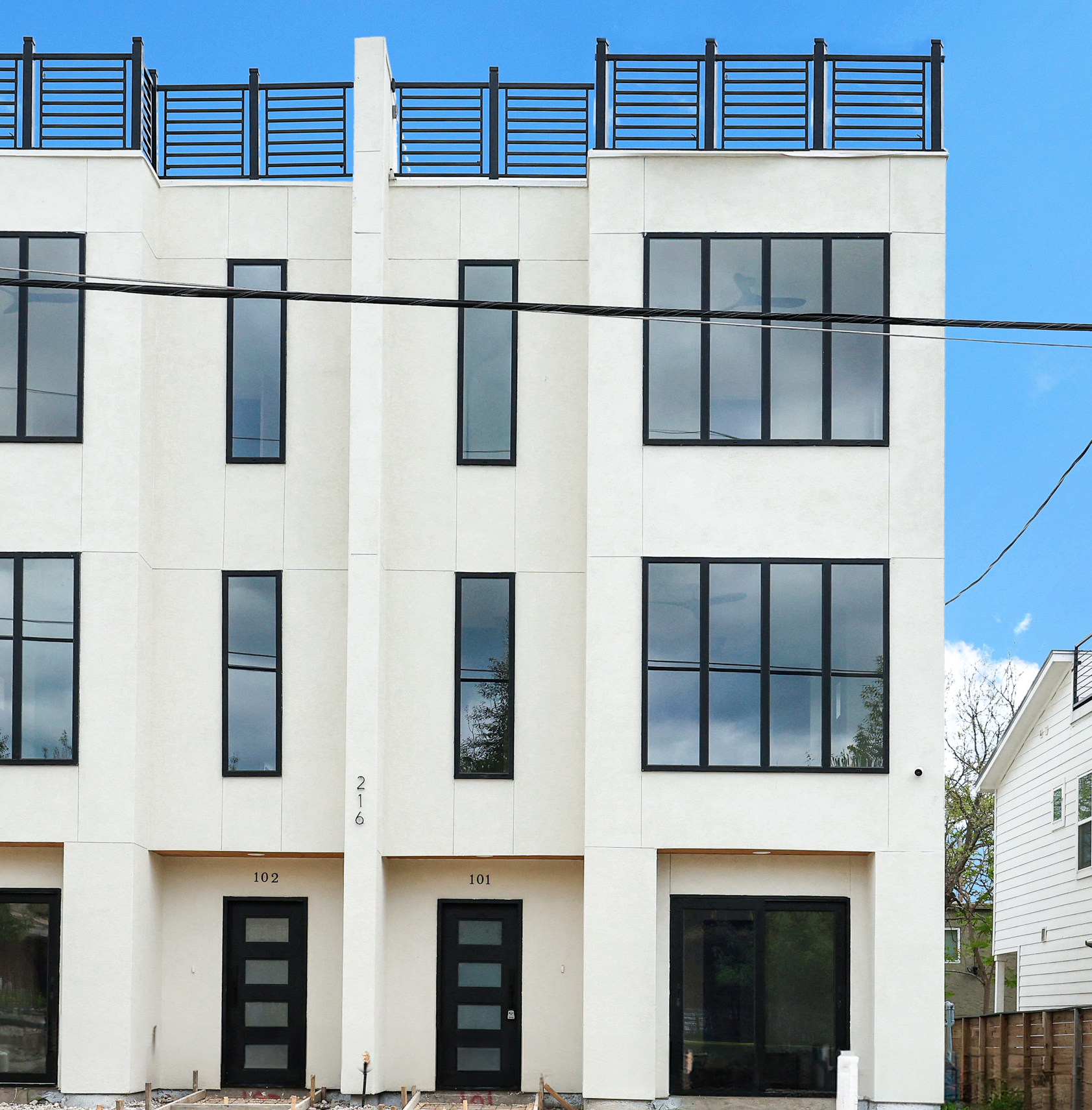 Fixed windows and entry door